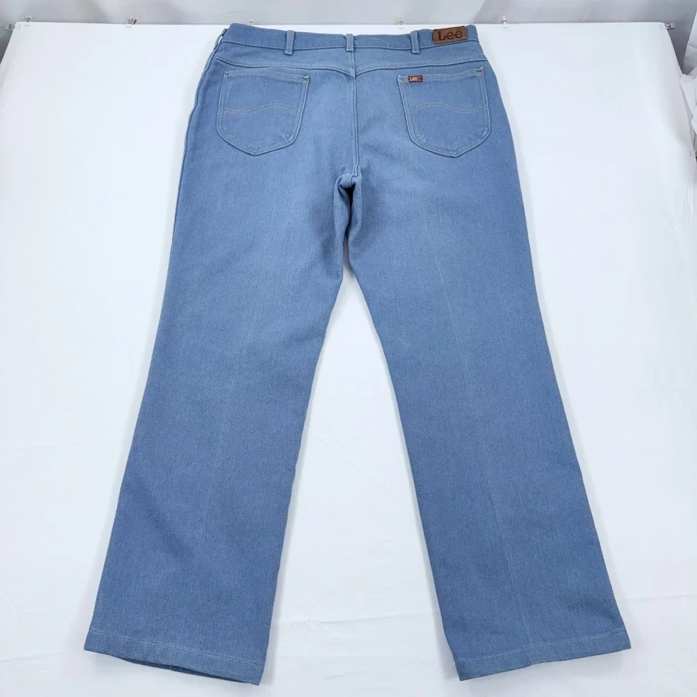 Vintage Lee Riders Jeans Men Straight Leg 36x30 Made USA Cotton Blend Blue Denim